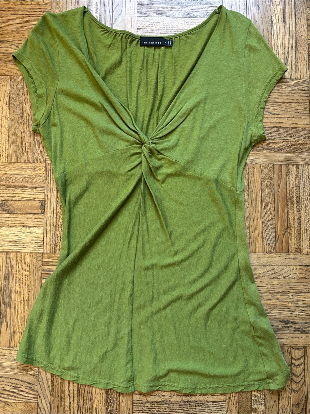 The Limited Olive Green Twist-Front Women's Top